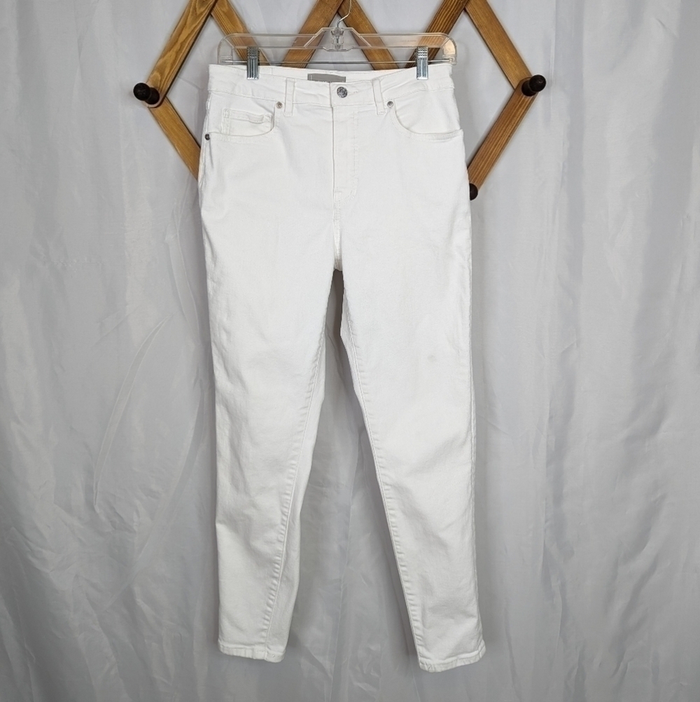 Everlane Authentic Stretch Curvy High Rise White Skinny Jeans - Size 30